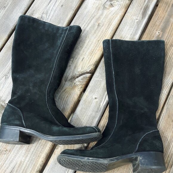 Black Aerosoles Leather Boots Calf height 7B Chill - Picture 3 of 5